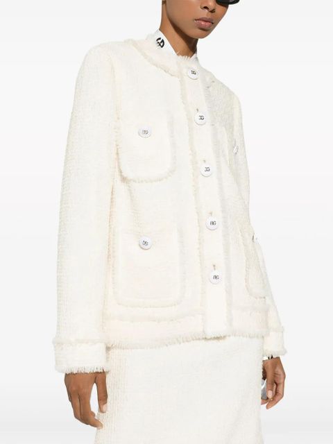 Dolce & Gabbana DNA round-neck tweed jacket - Neutrals