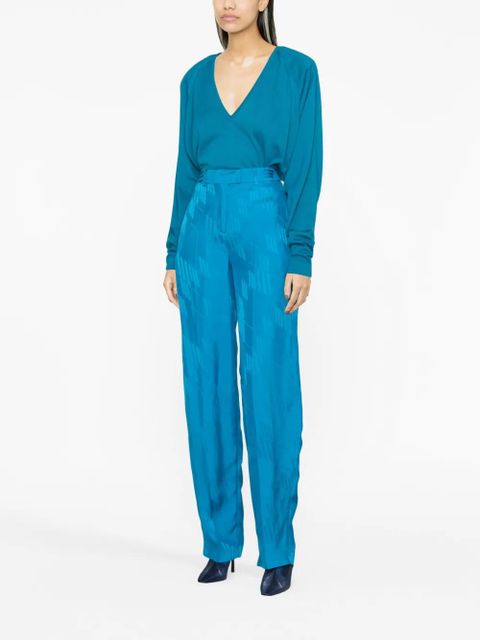 The Attico Jagger monogram wide-leg trousers - Blue