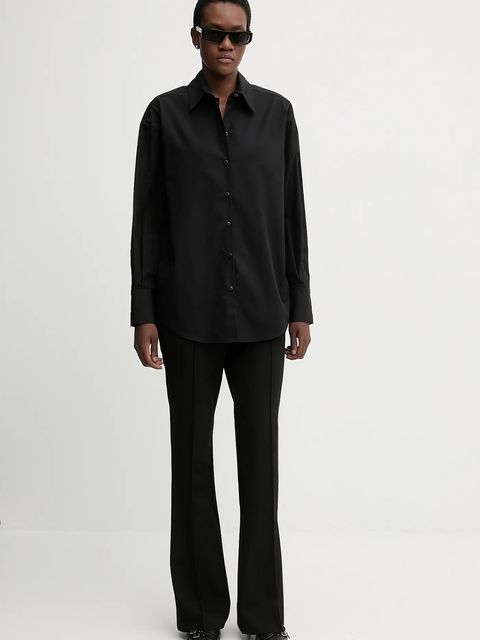 La Mania koszula bawełniana ZENITH damska kolor czarny relaxed z kołnierzykiem klasycznym ZENITH - zdjęcie produktu nr 2