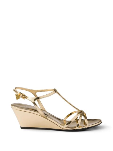 Prada metallic leather sandals - Gold - zdjęcie produktu nr 1