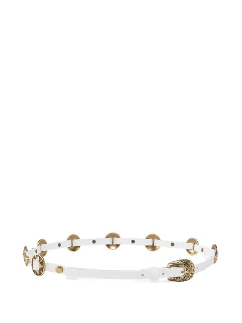 PINKO stud embellished leather belt - White - zdjęcie produktu nr 2