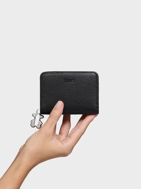 Tous portfel skórzany FOLD damski kolor czarny 2002306051