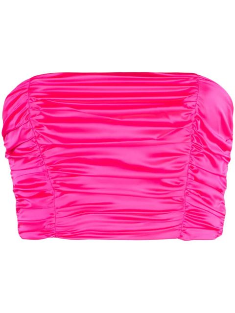 ROTATE BIRGER CHRISTENSEN ruched satin cropped top - Pink - zdjęcie produktu nr 1