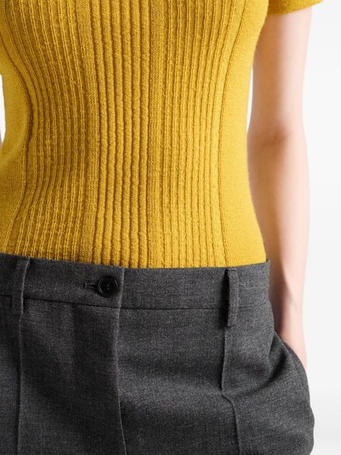 Prada charm-eembellishment T-shirt - Yellow