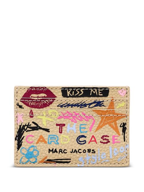 Marc Jacobs scribble leather card case - Neutrals - zdjęcie produktu nr 1