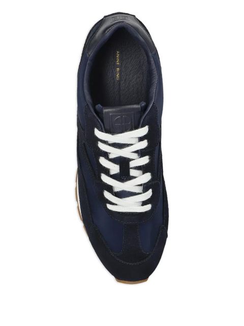 ANINE BING lace-up panelled suede sneakers - Blue