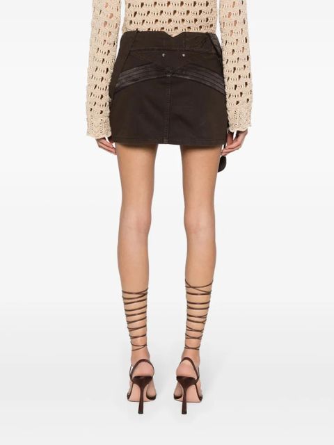 Blumarine cargo-pockets twill mini skirt - Brown