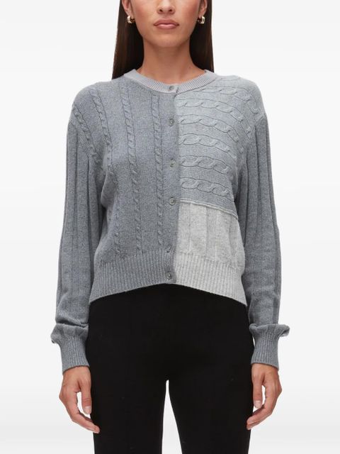 3.1 Phillip Lim cable-knit patchwork cardigan - Grey