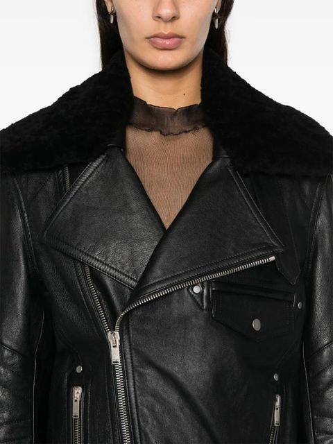 Saint Laurent leather biker jacket - Black