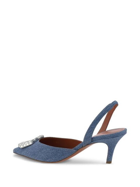 Amina Muaddi 60mm Camelia slingback pumps - Blue