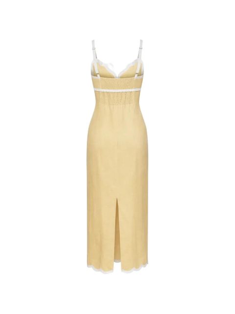 Reformation Sara linen midi dress - Yellow - zdjęcie produktu nr 2
