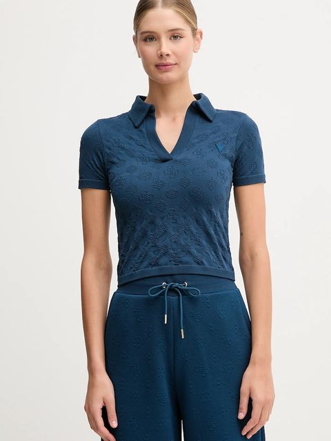 Guess polo PEONY damski kolor niebieski V5YP10 Z3OA0 - zdjęcie produktu nr 1