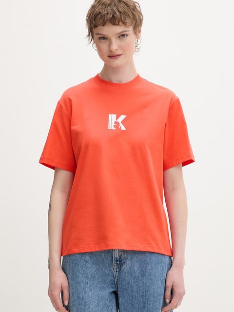 Karl Lagerfeld Jeans t-shirt damski bawełniany - zdjęcie produktu nr 2