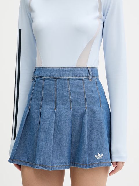 adidas Originals spódnica plisowana jeansowa - zdjęcie produktu nr 1