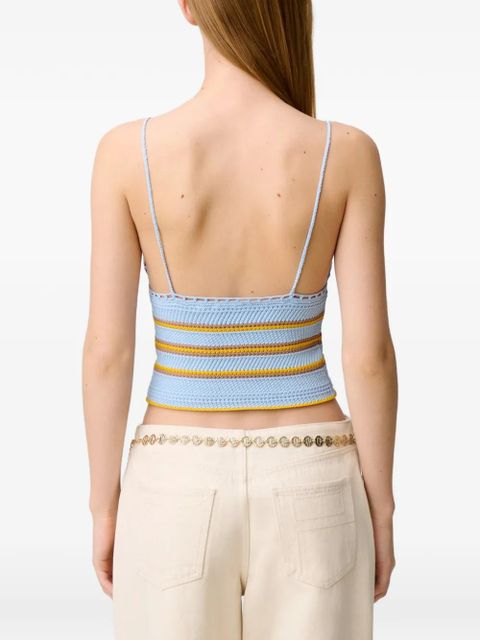 Claudie Pierlot beaded striped top - Blue