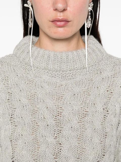 Cecilie Bahnsen cable-knit crew-neck sweater - Grey