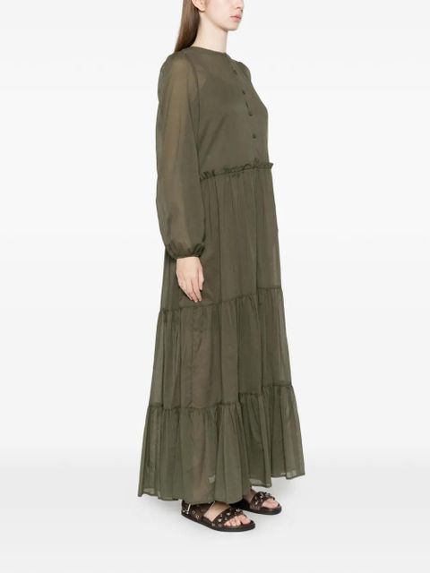 TWINSET tiered-ruffled maxi dress - Green