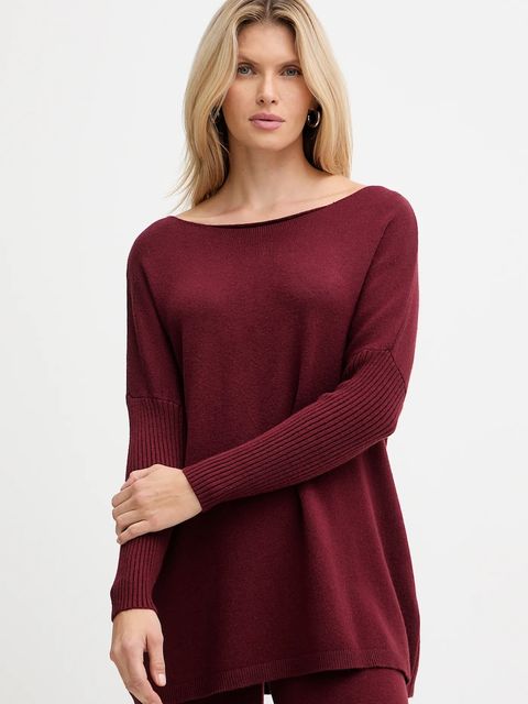 Haveone dres damski kolor bordowy HNC-P001 - zdjęcie produktu nr 2