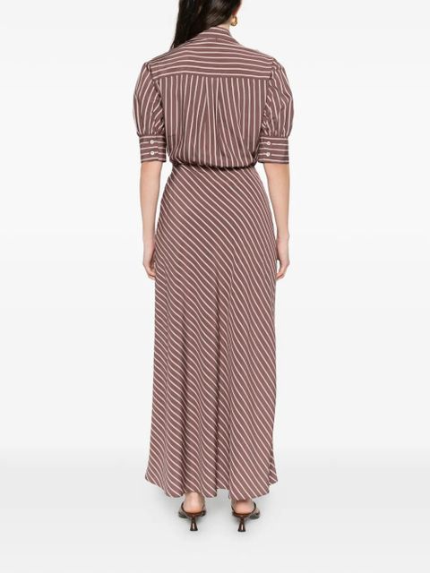 PINKO striped maxi shirt dress - Brown