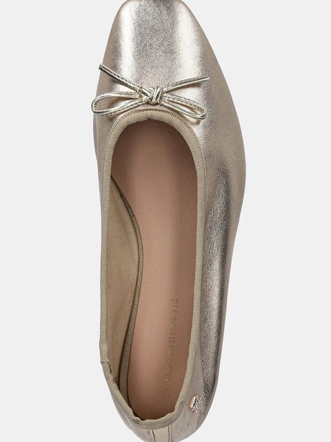 Tommy Hilfiger baleriny skórzane BALLERINA SOFT LEATHER METALLIC