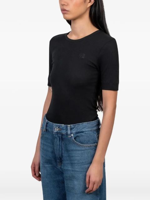 GANNI ribbed T-shirt - Black - zdjęcie produktu nr 2