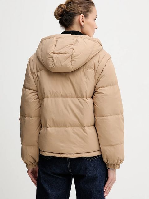 Calvin Klein Jeans bezrękawnik puchowy kolor beżowy zimowa LV044D522G