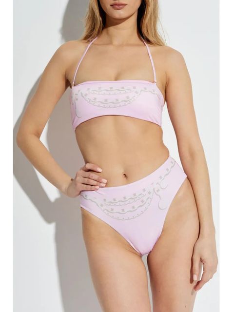 Versace graphic-print bikini top - Pink