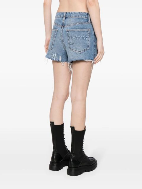 Alexander Wang Bite logo-embosed denim shorts - Blue