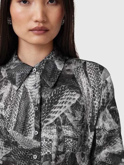 AllSaints sukienka z domieszką jedwabiu LEYLA - zdjęcie produktu nr 2