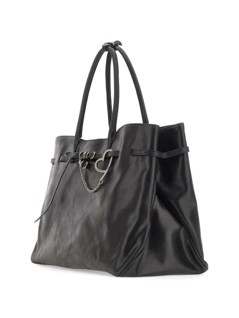 Marge Sherwood XL Grandma Used heart keychain tote bag - Black