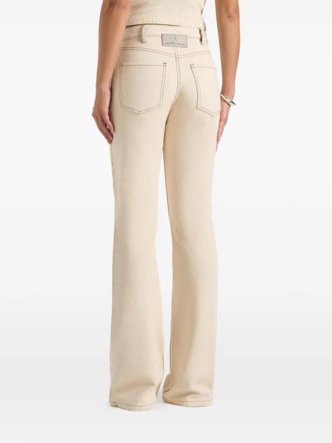 Manière De Voir Abbie contrast-stitch bootcut jeans - Neutrals
