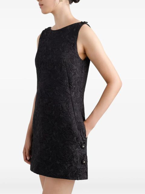Dolce & Gabbana DNA floral-embroidered mini dress - Black
