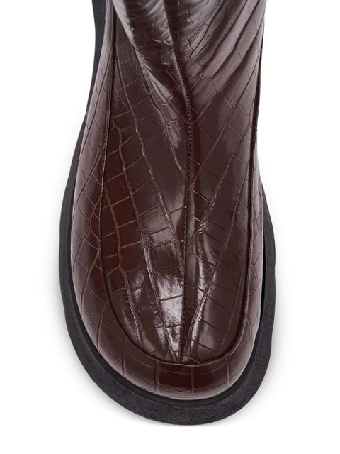 GANNI embossed boots - Red