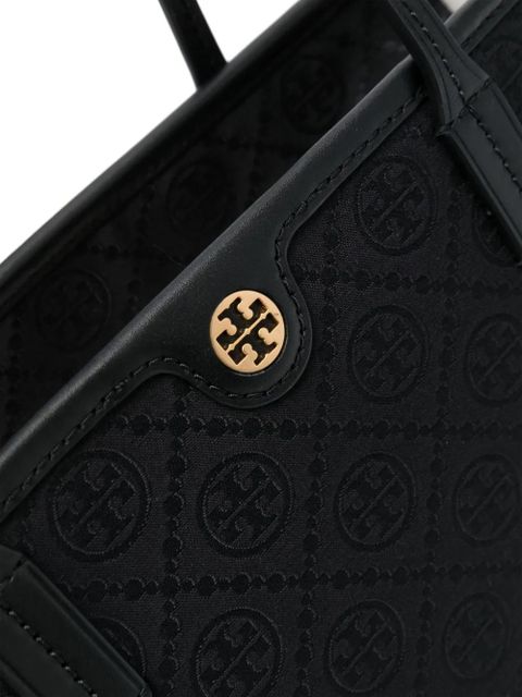 Tory Burch small T Monogram zip tote bag - Black