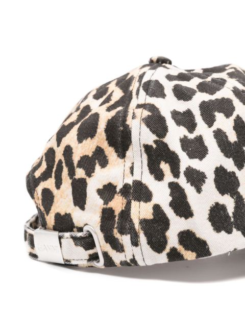 GANNI leopard-print baseball cap - Neutrals