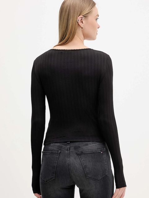 Tommy Jeans longsleeve kolor czarny DW0DW21575