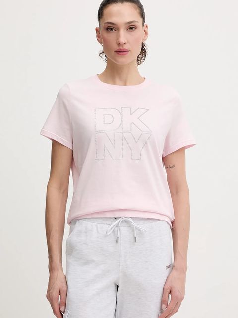 Dkny t-shirt bawełniany damski kolor różowy DP6T1533 - zdjęcie produktu nr 1
