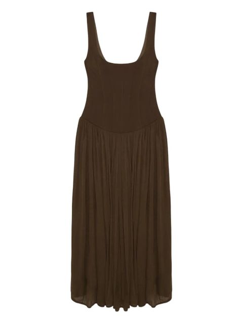 Simkhai Jamie Jersey Midi Dress - Brown - zdjęcie produktu nr 1