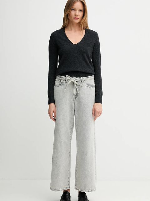 United Colors of Benetton sweter wełniany damski kolor szary lekki 1002D401Y