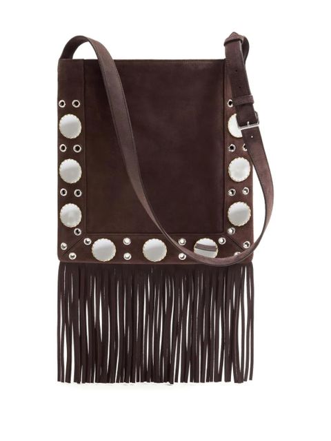 Valentino Garavani Nellcôte fringed cross body bag - Brown