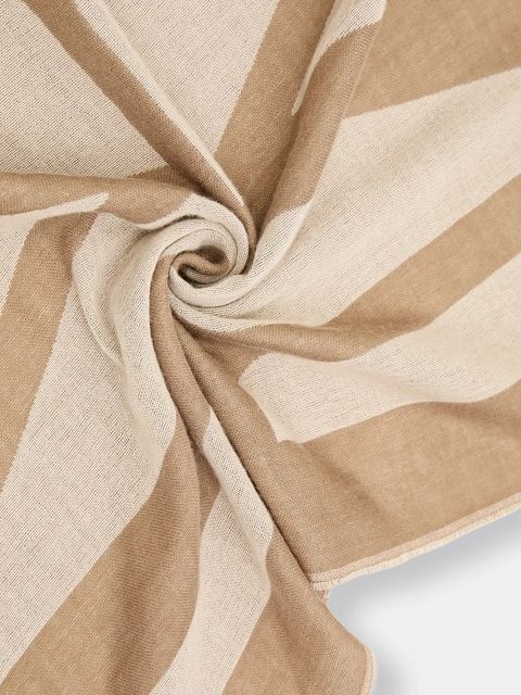 Marc O'Polo szalik z dodatkiem wełny damski kolor beżowy wzorzysty 600803302043 - zdjęcie produktu nr 2