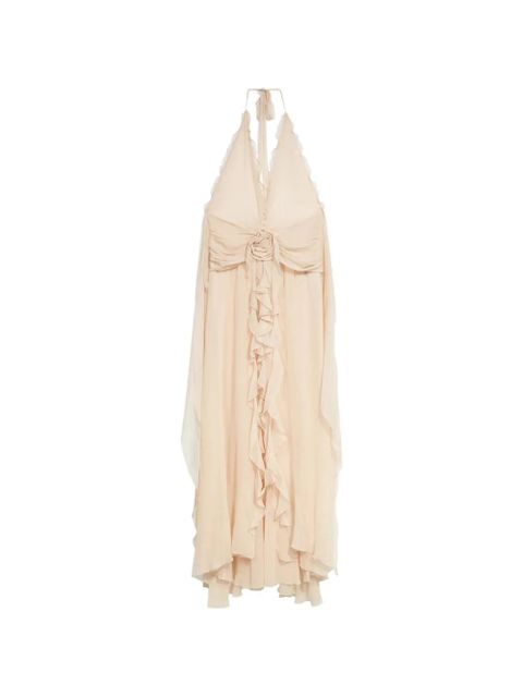 Blumarine ruffled flower long dress - Neutrals - zdjęcie produktu nr 1