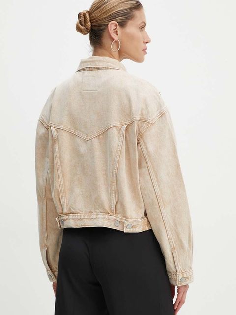 Levi's kurtka jeansowa damska kolor beżowy przejściowa A9155