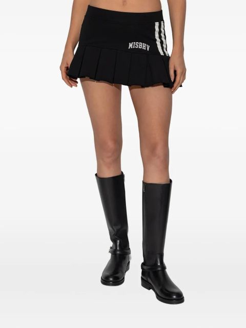 MISBHV striped pleated mini skirt - Black