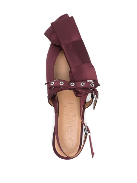 GANNI Big Bow ballerina shoes - Red