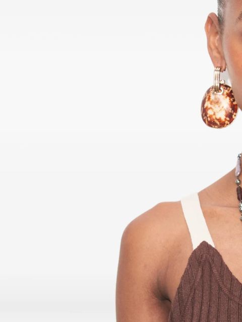 Tory Burch runway shell drop earrings - Gold