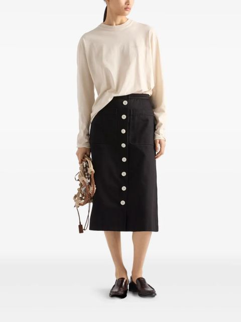 Prada long-sleeve logo T-shirt - Neutrals