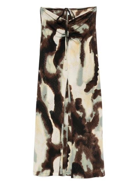 Nanushka drawstring-fastening ruched skirt - Green - zdjęcie produktu nr 1