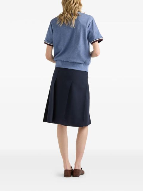 Prada cotton fleece V-neck sweatshirt - Blue