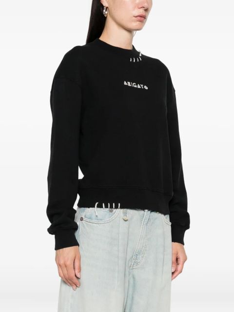 Axel Arigato Loops embroidered-detail crew-neck sweatshirt - Black